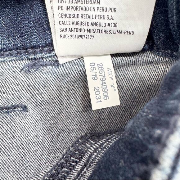 NWT AE American Eagle Hi-Rise Jegging Cargo Skinny Jeans Dark Wash Size 18 Short - Picture 15 of 15